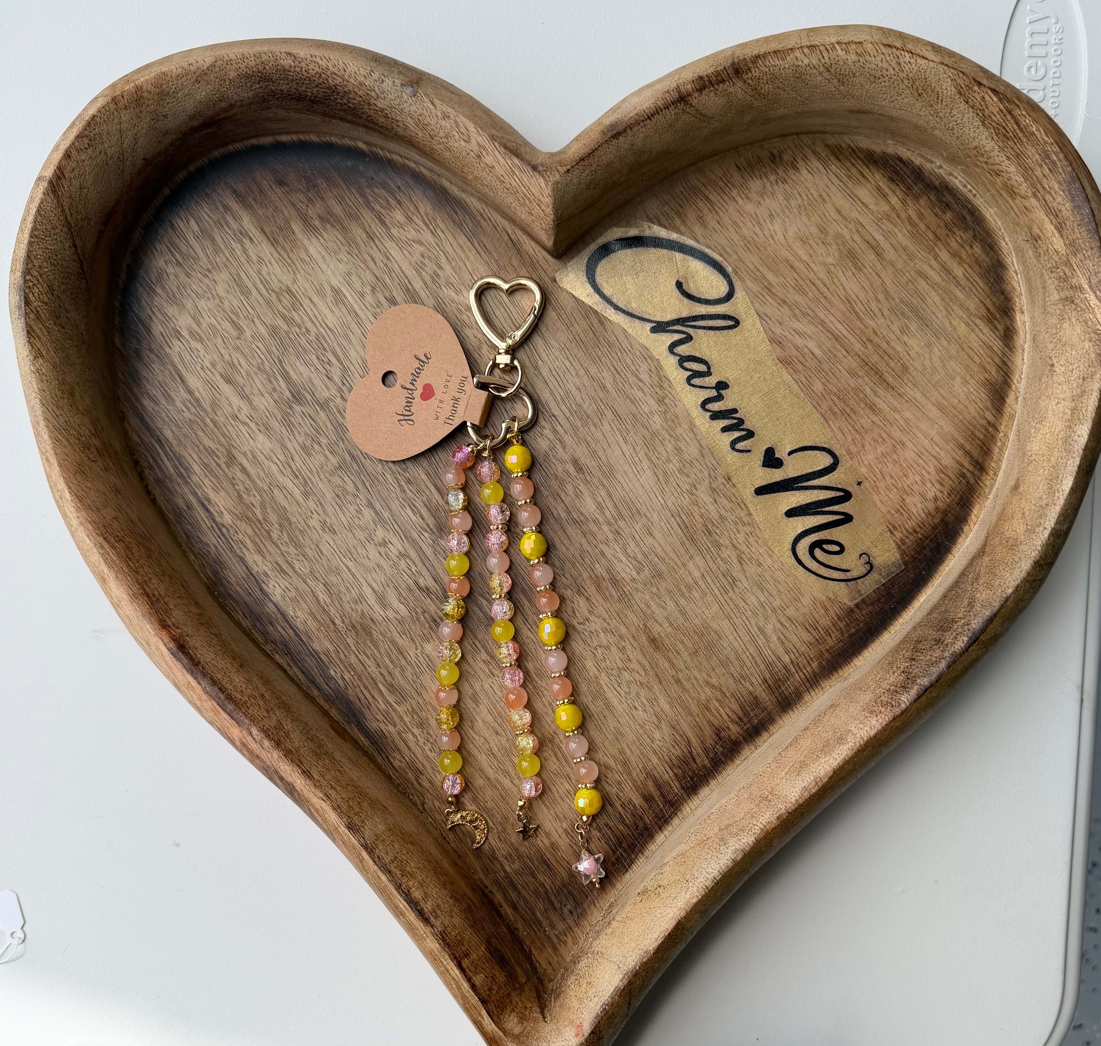 3 Rows Beaded Keychain