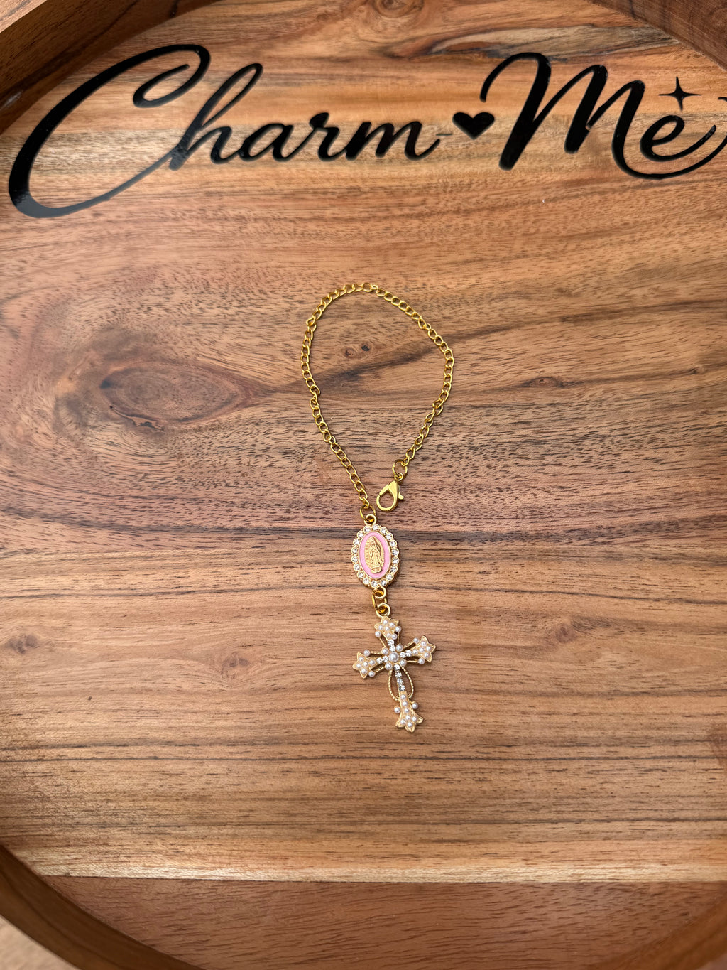 Steering Wheel Rosary Charm
