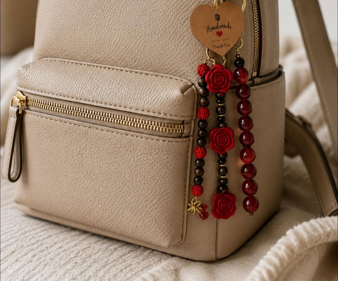 Rose/ Marble Keychain