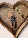 Wood Beaded Gold Keychain
